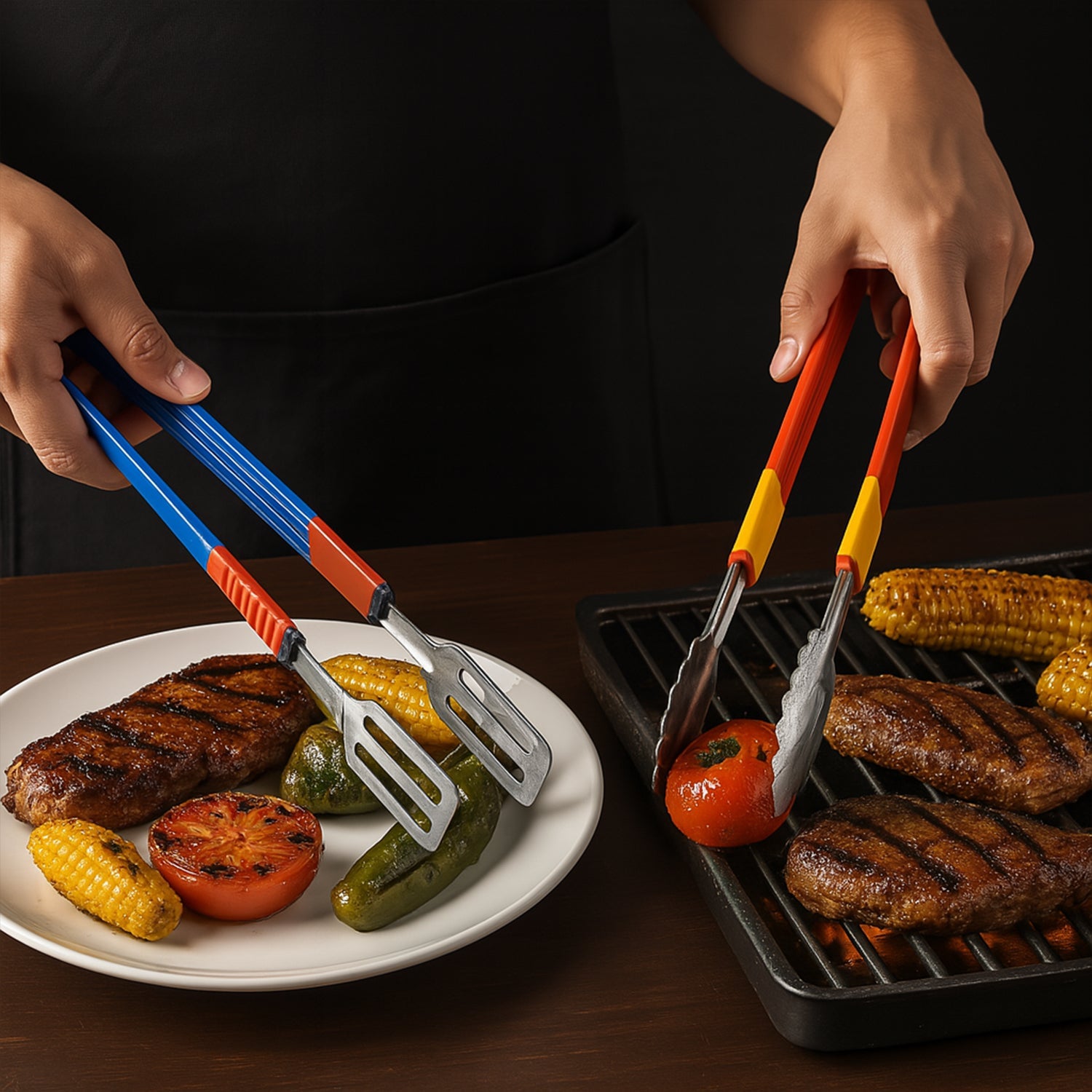 Stainless Steel Multipurpose Utility Tong / Serving Food Tongs / Tong for Kitchen and Bar / Frying, Clipping, Grilling Tong (2 Pcs Set) Stainless Steel Multipurpose Utility Tong / Serving Food Tongs / Tong for Kitchen and Bar / Frying, Clipping, Grilling Tong (2 Pcs Set)